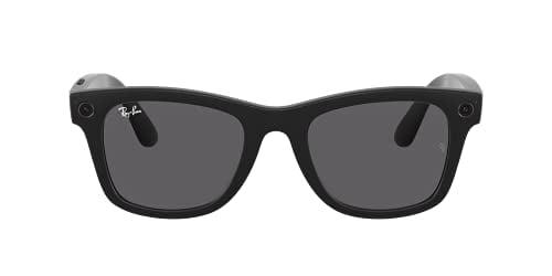 Ray-Ban Stories | Wayfarer Square Smart Glasses, Matte Black/Dark Grey, 53 mm
