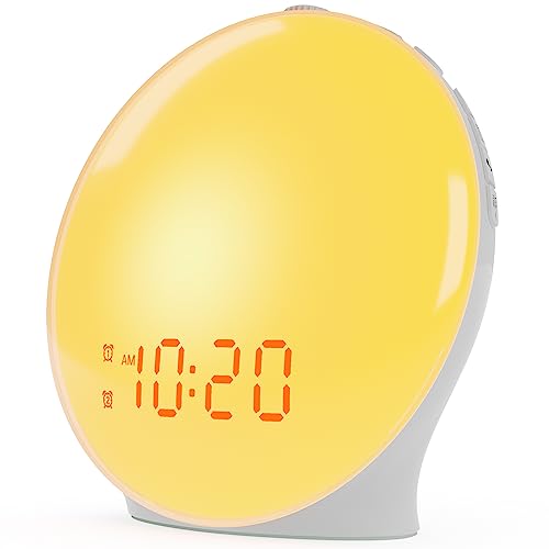 Wake Up Light Sunrise Alarm Clock for Kids, Heavy Sleepers, Bedroom, with Sunrise...