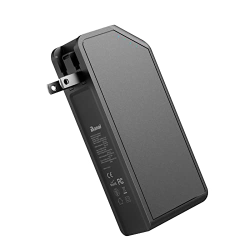 BONAI 10000mAh Portable Charger 18W PD, USB C Power Bank with Built-in Wall Plug Highspeed...