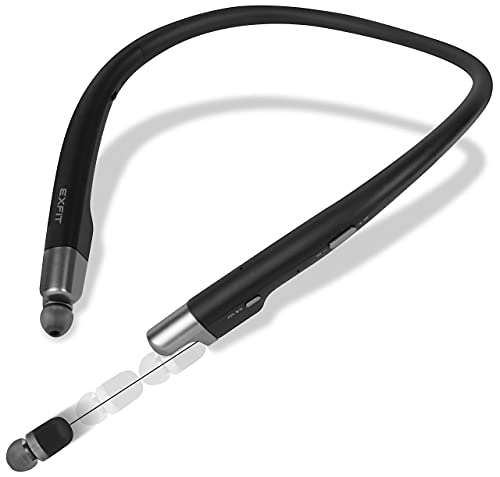 EXFIT BCS-700 | Wireless Bluetooth Headphone Neckband with Retractable Earbuds, Auto...