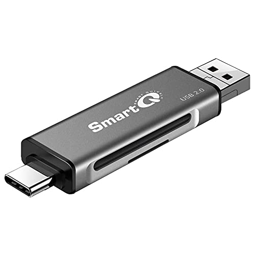 SmartQ C256 Micro SD card reader to USB adapter USB-C and USB A USB Memory Card Reader USB...