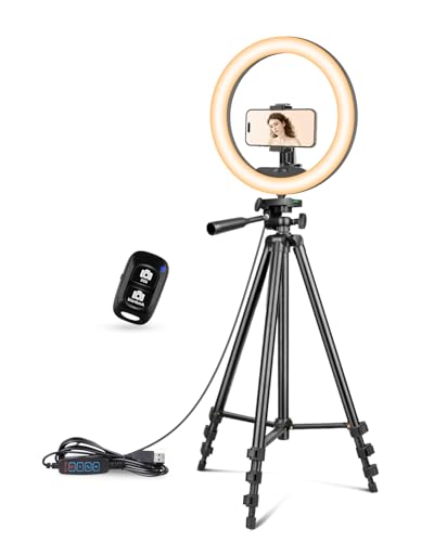UBeesize 12 inch ring light with Stand, Selfie Ring Light with 50' Extendable Tripod Stand...