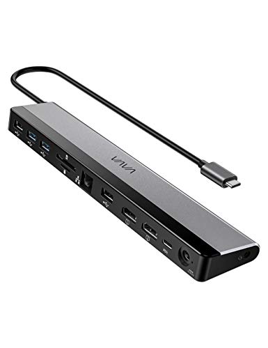 VAVA USB C Docking Station 12-in-1 USB-C Dock (Thunderbolt 3) with Dual HDMI 4K 60Hz, RJ45...