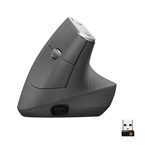 Logitech MX Vertical Wireless Mouse – Ergonomic Design Reduces Muscle Strain, Move...