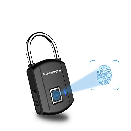 Fingerprint Padlock, Outdoor Smart Biometric Thumbprint Keyless Lock, One Touch Unlock...