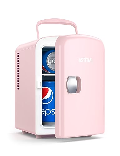 AstroAI Mini Fridge, 4 Liter/6 Can AC/DC Portable Thermoelectric Cooler Refrigerators for...