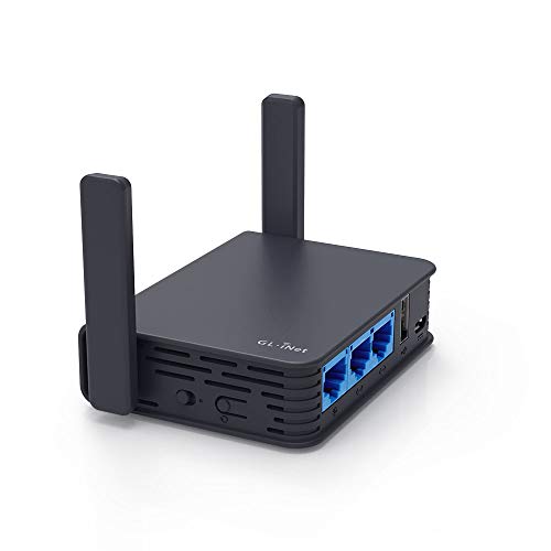 GL.iNet GL-AR750S-Ext (Slate) Gigabit Travel AC VPN Router, 300Mbps(2.4GHz)+433Mbps(5GHz)...