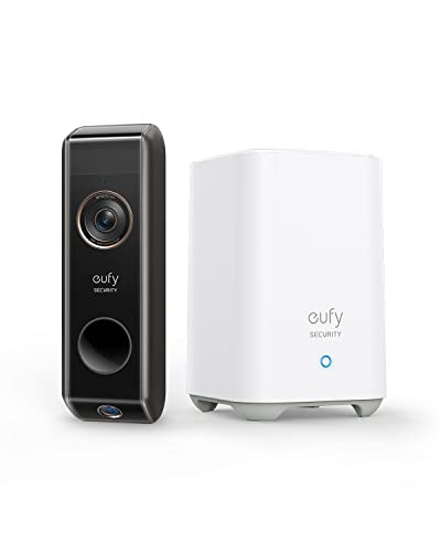 eufy Security Video Doorbell Dual Camera, 2K HD, Wireless, Battery-Powered, HomeBase, Dual...