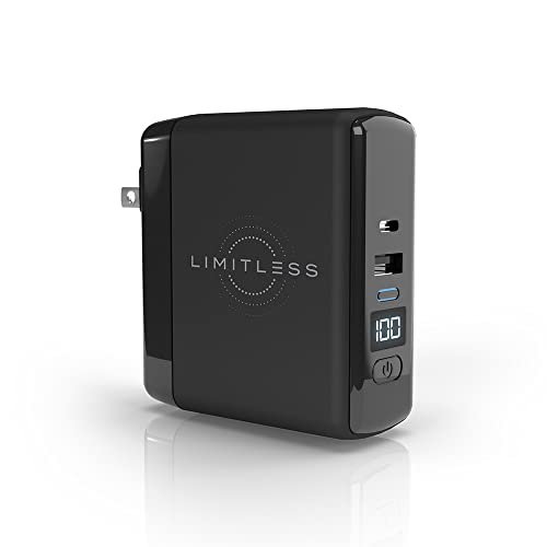 Limitless PowerPro Go 10,000mAh Power Bank 3-in-1 Wall Charger with Type-C Power Delivery,...