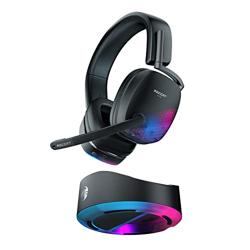 ROCCAT Syn Max Air PC Wireless 3D Audio RGB Gaming Headset, Simultaneous Wireless &...