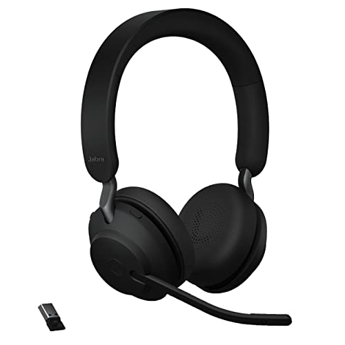 Jabra Evolve2 65 UC Wireless Headphones with Link380a, Stereo, Black – Wireless...