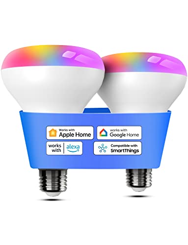 meross Smart Light Bulb, BR30 Flood WiFi LED Bulbs Compatible with Apple Home, Alexa,...
