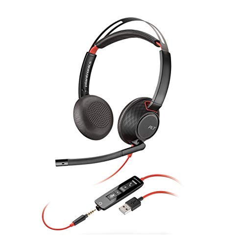 Plantronics - Blackwire C5220 - Wired, Dual-Ear (Stereo) Headset with Boom Mic - USB-A,...