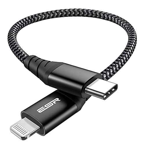ESR USB-C to Lightning Cable, 0.5 ft (0.2 m), MFi-Certified, PD Fast Charging Cable for...