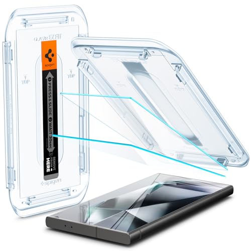 Spigen Tempered Glass Screen Protector [GlasTR EZ Fit] designed for Galaxy S24 Ultra [Case...