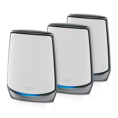 NETGEAR Orbi Whole Home Tri-band Mesh Wi-Fi 6 System (RBK853) – Router with 2 Satellite...