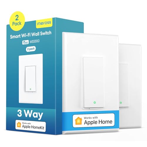 3 Way Smart Switch, Meross Smart Light Switch Supports Apple HomeKit, Siri, Alexa, Google...