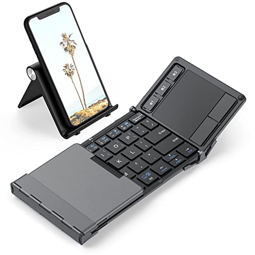 iClever Foldable Keyboard, BK08 Bluetooth Keyboard with Sensitive Touchpad, Multi Devices,...