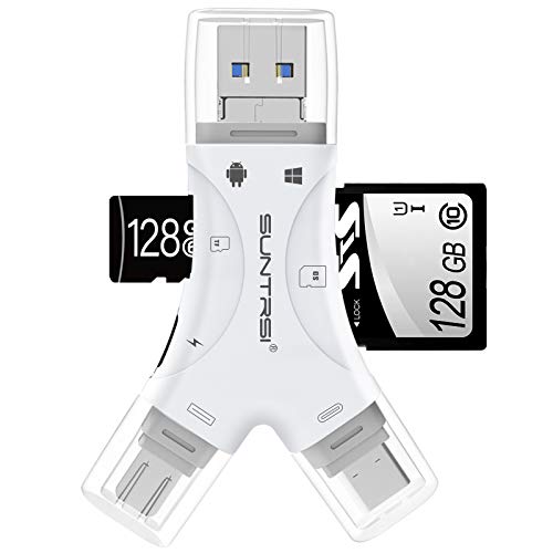 SD Card Reader for iPhone/ipad/Android/Mac/Computer/Camera,4 in1 Micro SD Card Reader...