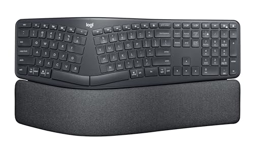 Logitech ERGO K860 Wireless Ergonomic Qwerty Keyboard - Split Keyboard, Wrist Rest,...