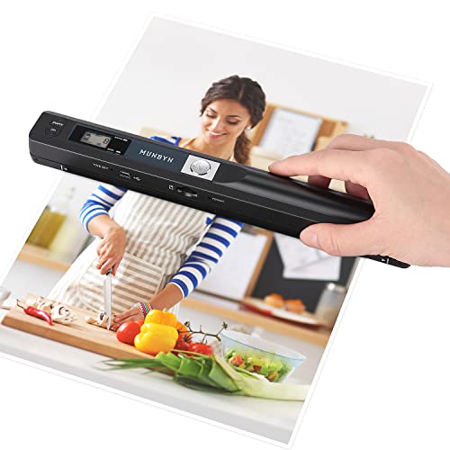 MUNBYN Portable Scanner, Photo Scanner for A4 Documents Pictures Pages Texts in 900 Dpi,...