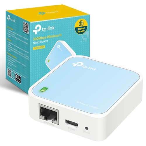 TP-Link N300 Wireless Portable Nano Travel Router(TL-WR802N) - WiFi Bridge/Range...