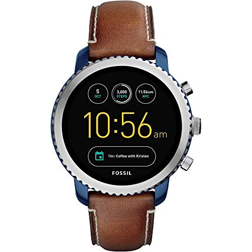 Fossil Q Men's Gen 3 Explorist Stainless Steel and Leather Smartwatch, Color: Blue, Brown...