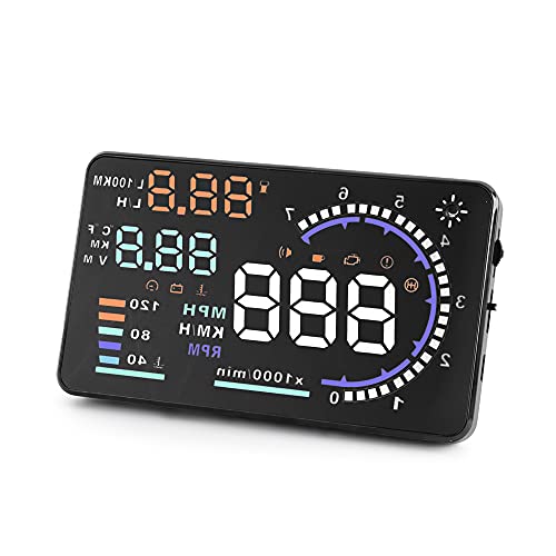 A8 HUD Head up Display Speedometer for Car with OBDII EUOBD ,5.5 inch Universal Digital...