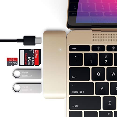 Satechi Aluminum Type-C USB 3.0 3-in-1 Combo Hub with USB-C Pass-Through for...