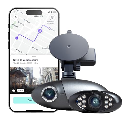 Nexar Pro Dual Dash Cam - 1 Year Nexar App Subscription Included - Unlimited Cloud...