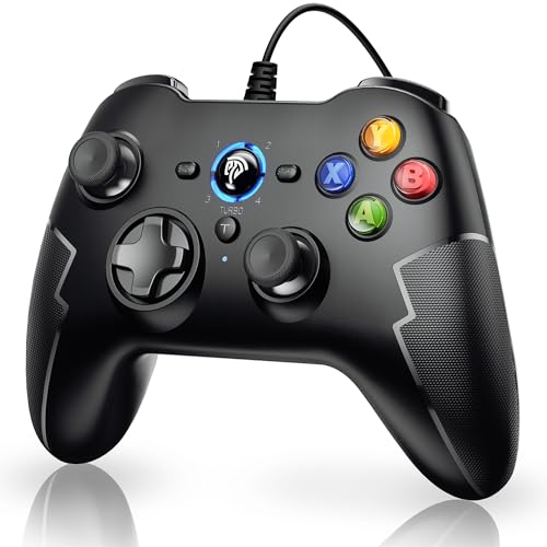 EasySMX Wired Gaming Controller,PC Game Controller Joystick with Dual-Vibration Turbo and...