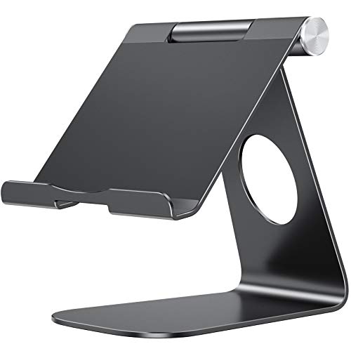 OMOTON Tablet Stand Holder Adjustable, T1 Desktop Aluminum Tablet Dock Cradle Compatible...