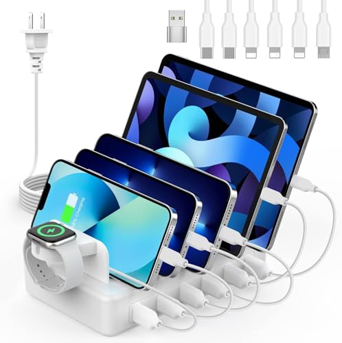 CREATIVE DESIGN Charging Station for Multiple Devices,50W 6 Ports Charging Dock with 6...
