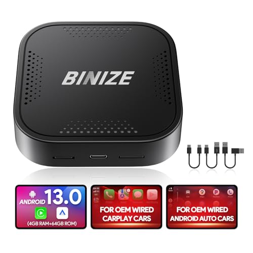 Binize Wireless CarPlay Android AUTO Multimedia Video Box 4G...