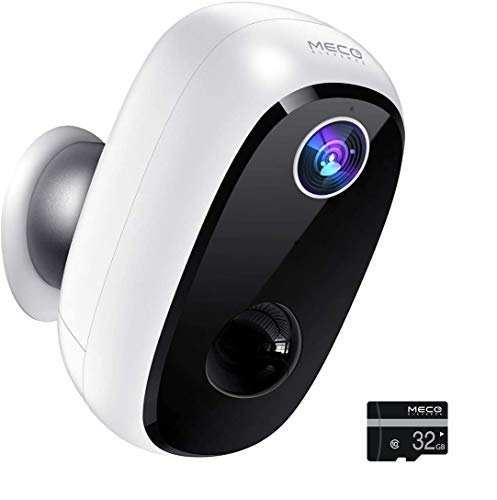 MECO 【32GB Include】 Wireless Outdoor Security Camera, 1080P Rechargeable Battery WiFi...