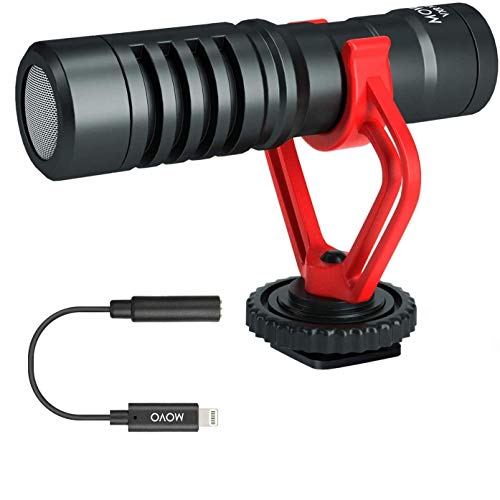 Movo VXR10 Universal Video Microphone with Lightning Dongle Adapter - includes Shock...
