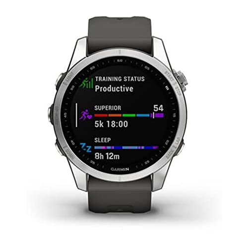 Garmin fenix 7S, smaller sized adventure smartwatch, rugged outdoor watch with GPS,...