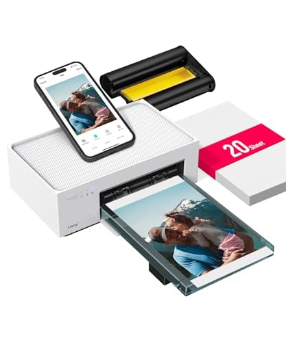Liene 4x6'' Photo Printer, Wi-Fi, 20 Sheets, Full-Color, Instant Printer for iPhone,...