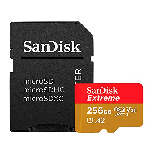 SanDisk 256GB Extreme microSDXC UHS-I Memory Card with Adapter - Up to 160MB/s, C10, U3,...