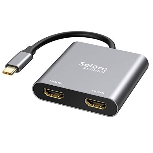 Selore&S-Global USB C to Dual HDMI Adapter 4K @60hz, Type C to HDMI Converter for MacBook...