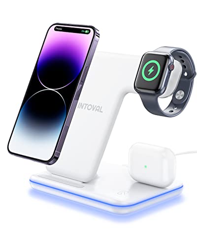 Intoval Charging Station for Apple iPhone/iWatch/Airpods, 3 in 1 Wireless Charger for...