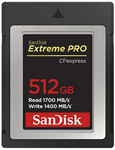 SanDisk 512GB Extreme PRO CFexpress Card Type B - SDCFE-512G-GN4NN, micro sdxc Interface,...