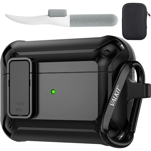 Valkit Compatible Airpods Pro Case Cover with Cleaner Kit & Lock, Military Hard Shell...