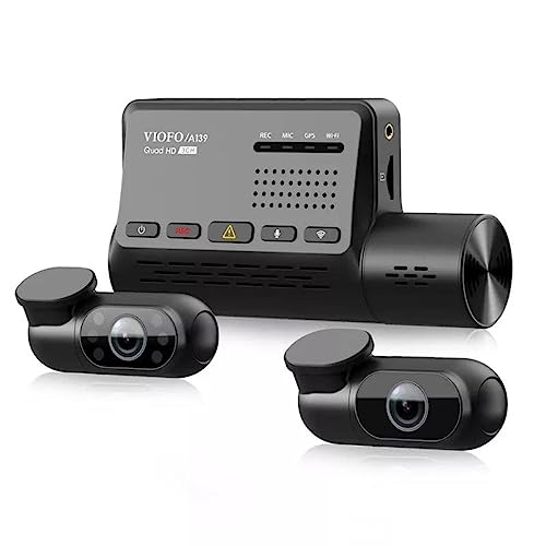 VIOFO 3 Channel Dash Cam Front and Rear Inside, 1440P+1080P+1080P Triple Car Camera, Built...