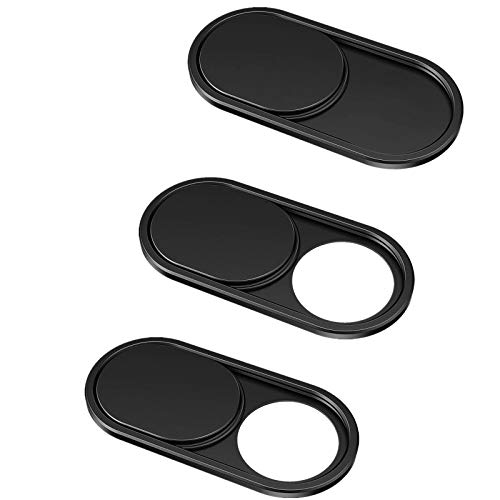 MamaWin Black Metal Webcam Cover 0.03in Ultra Thin (3 Pack), iRush Web Camera Cover for...