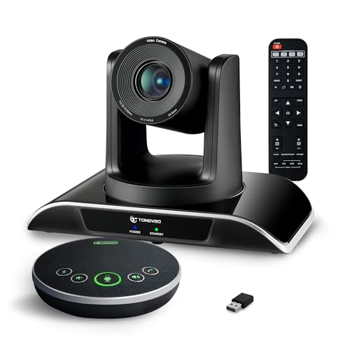 TONGVEO All-in-One Conference Room Video Camera System Bundle HD 1080P 60fps 3X Optical...