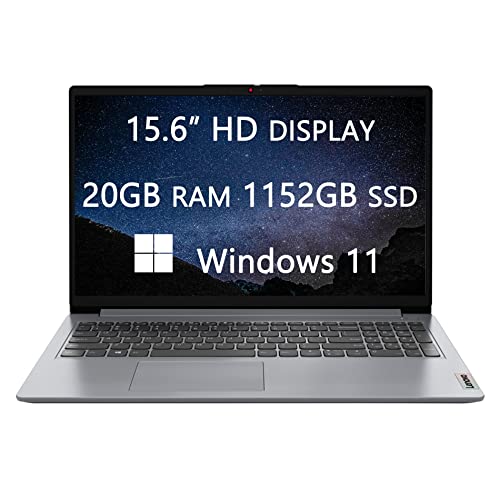Lenovo Ideapad 1 15 HD Laptop, 2023 Newest Upgrade, Athlon Silver 3050U, 20GB RAM,...