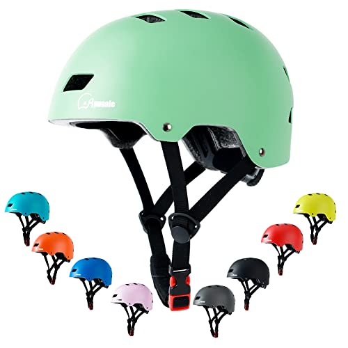 Apusale Bike Skateboard Helmet, Adjustable and Multi-sport for Skate Scooter, 3 Sizes for...