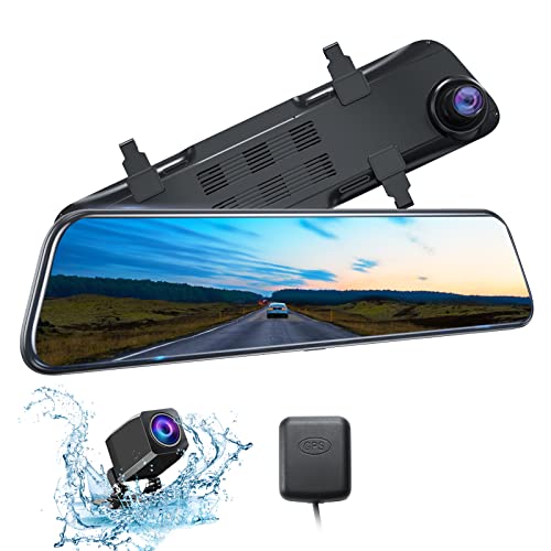 Kingslim DL12 Pro 4K Mirror Dash Cam, 12' Front and Rear View Camera for Cars with Dual...