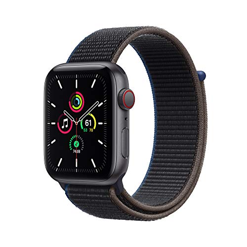 Apple Watch SE (GPS + Cellular, 44mm) - Space Gray Aluminum Case with Charcoal Sport Loop